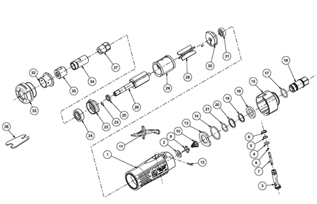 Figure 0 Diagram and Parts List for CP3000-415F  Chicago Pneumatic Grinder